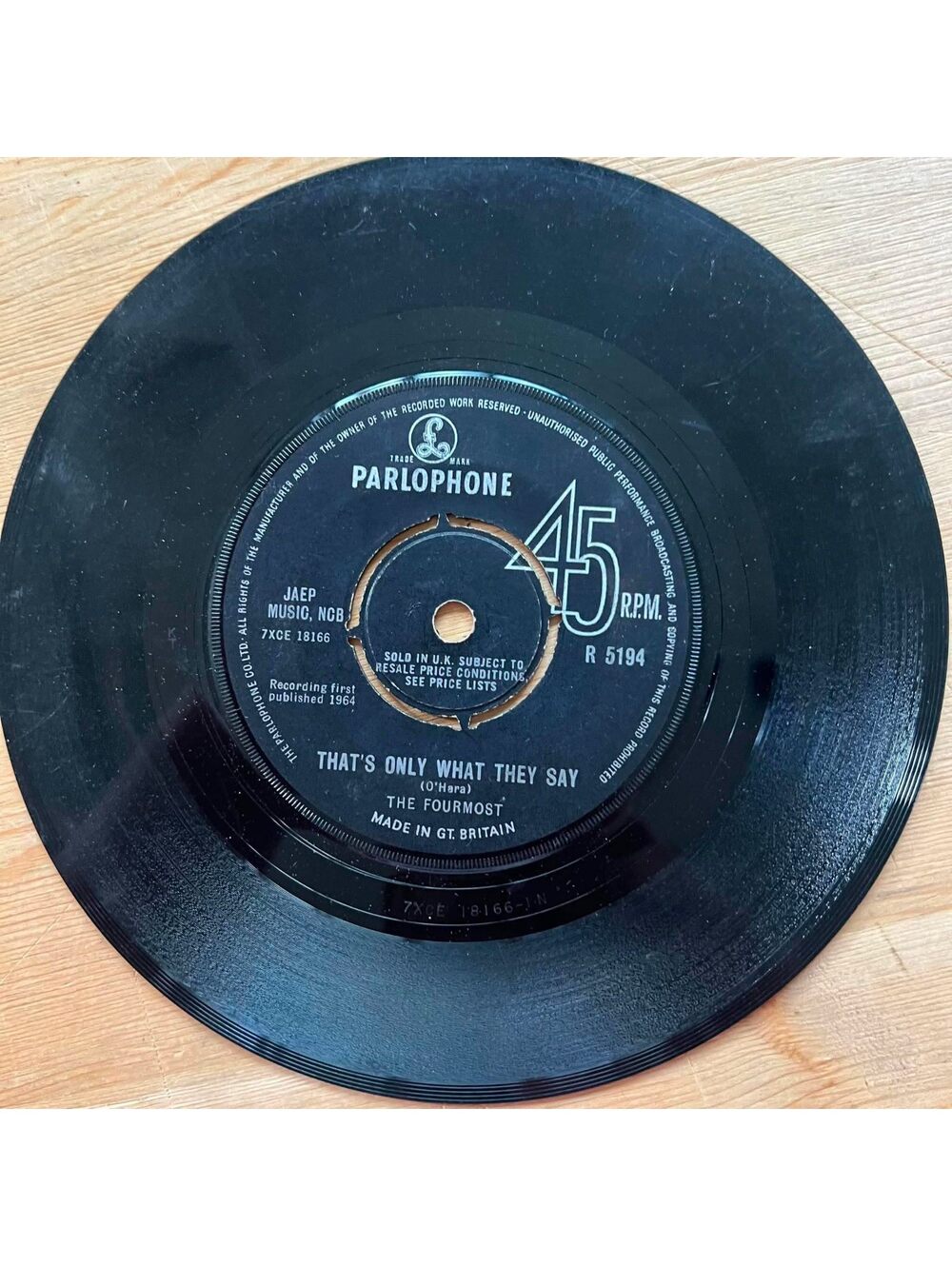 The Fourmost - That's only what they Say/Baby I Need your Loving 45rpm VG+ R07
